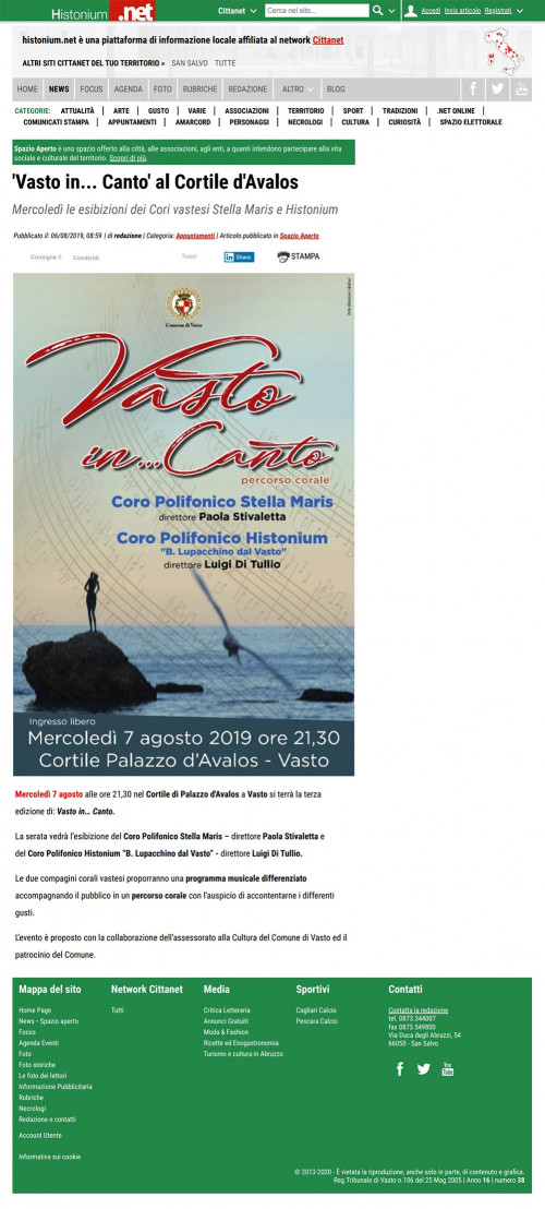 Vasto in Canto histoniumnet 2019